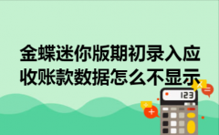 金蝶迷你版期初录入应收账款数据怎么不显示