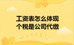 工资表怎么体现个税是公司代缴