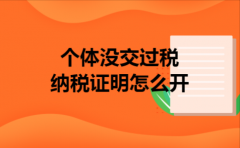  个体没交过税纳税证明怎么开