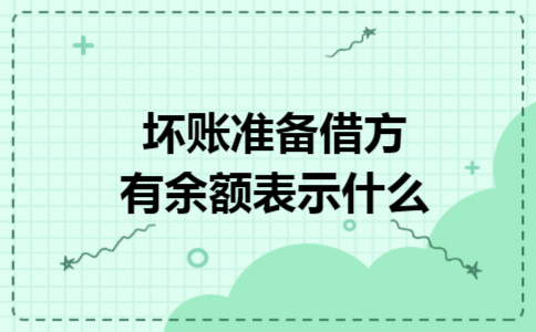 坏账准备借方有余额表示什么 坏账准备借方有余额表示什么
