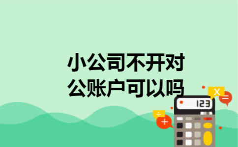 小公司不开对公账户可以吗 小公司不开对公账户可以吗