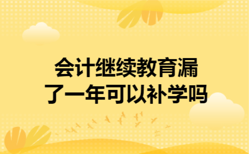  会计继续教育漏了一年可以补学吗