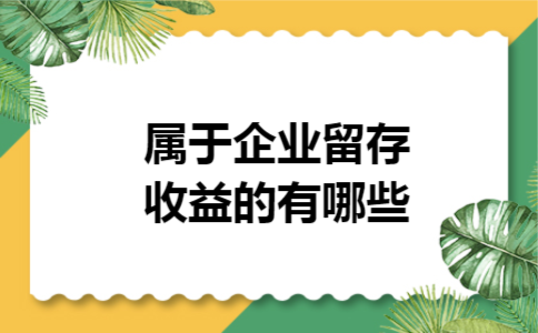 属于企业留存收益的有哪些 属于企业留存收益的有哪些