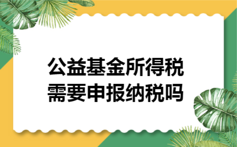 公益基金所得税需要申报纳税吗