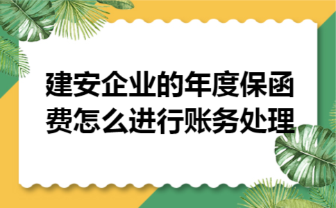 建安企业的年度保函费怎么进行账务处理 建安企业的年度保函费怎么进行账务处理