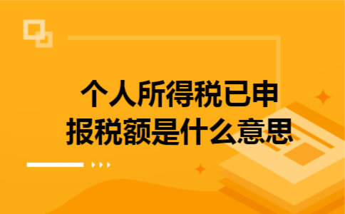 个人所得税已申报税额是什么意思