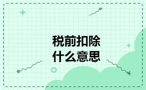  税前扣除什么意思