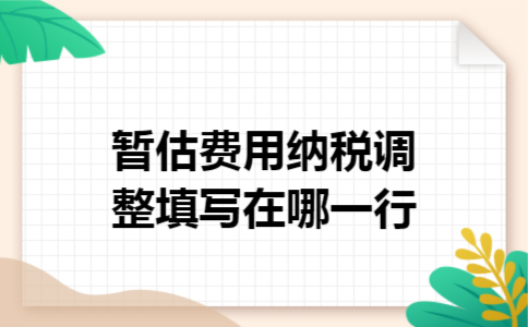 暂估费用纳税调整填写在哪一行