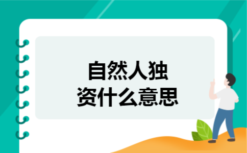 自然人独资什么意思