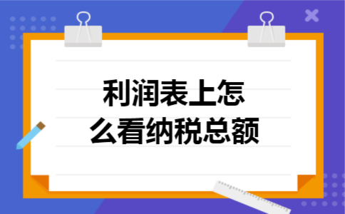 利润表上怎么看纳税总额 利润表上怎么看纳税总额