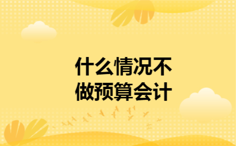  什么情况不做预算会计