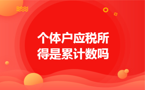 个体户应税所得是累计数吗