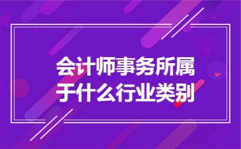 会计师事务所属于什么行业类别