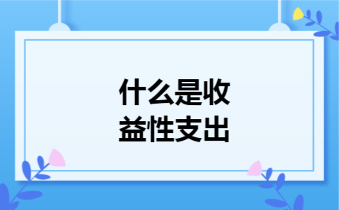 什么是收益性支出 什么是收益性支出