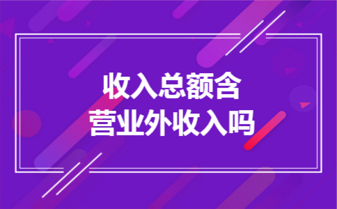 收入总额含营业外收入吗