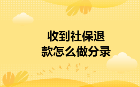 收到社保退款怎么做分录