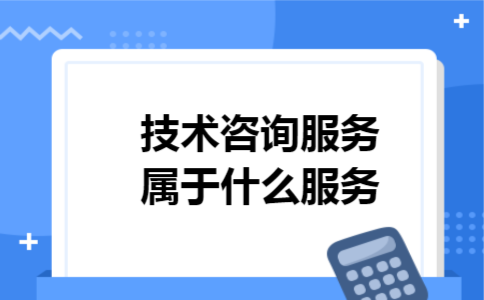 技术咨询服务属于什么服务