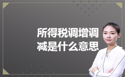 所得税调增调减是什么意思