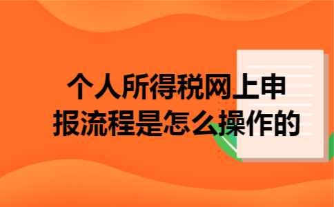 个人所得税网上申报流程是怎么操作的