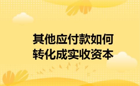 其他应付款如何转化成实收资本