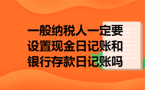 一般纳税人一定要设置现金日记账和银行存款日记账吗