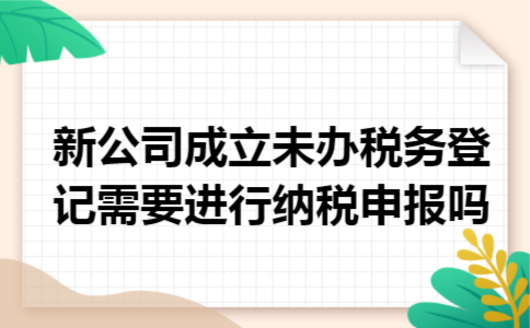 新公司成立未办税务登记需要进行纳税申报吗