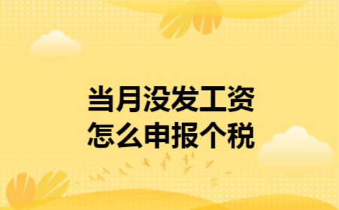 当月没发工资怎么申报个税 当月没发工资怎么申报个税
