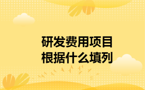研发费用项目根据什么填列 研发费用项目根据什么填列