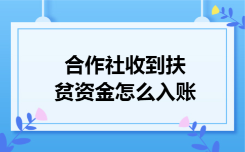 合作社收到扶贫资金怎么入账