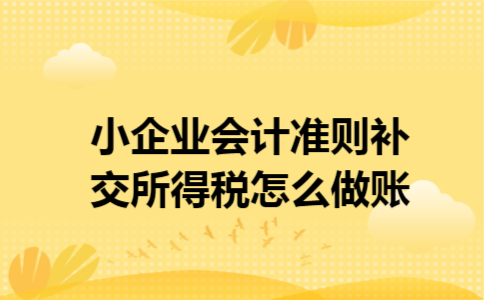 小企业会计准则补交所得税,怎么做账 小企业会计准则补交所得税,怎么做账