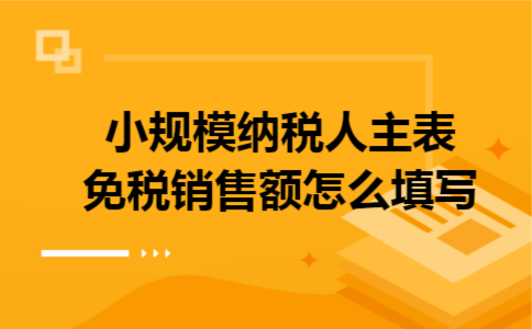 小规模纳税人主表免税销售额怎么填写