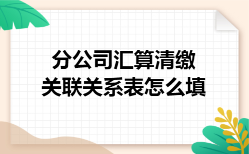 分公司汇算清缴关联关系表怎么填