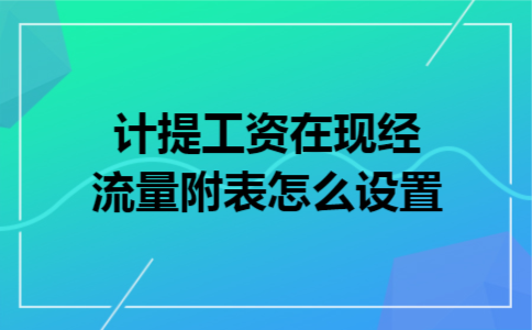 计提工资在现经流量附表怎么设置