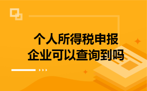 个人所得税申报企业可以查询到吗 个人所得税申报企业可以查询到吗