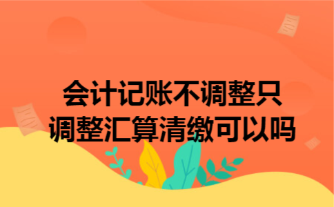  会计记账不调整只调整汇算清缴可以吗