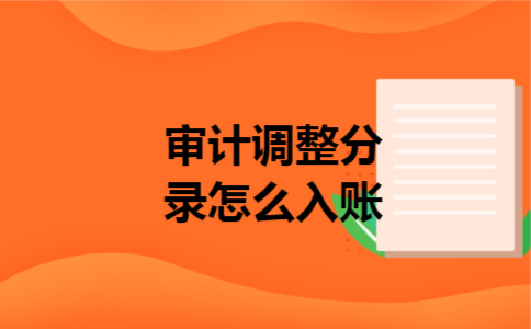  审计调整分录怎么入账