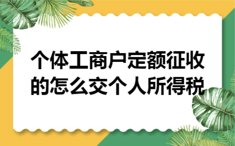个体工商户定额征收的怎么交个人所得税