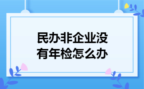 民办非企业没有年检怎么办