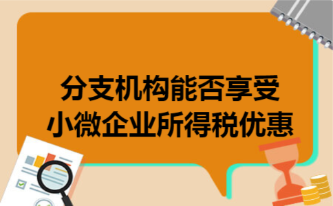 分支机构能否享受小微企业所得税优惠