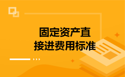 固定资产直接进费用标准