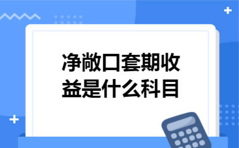 净敞口套期收益是什么科目