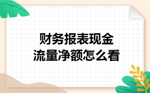 财务报表现金流量净额怎么看 财务报表现金流量净额怎么看