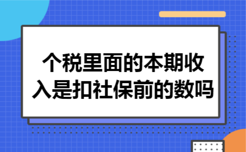 个税里面的本期收入是扣社保前的数吗 个税里面的本期收入是扣社保前的数吗