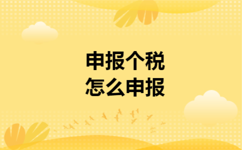 申报个税怎么申报 申报个税怎么申报