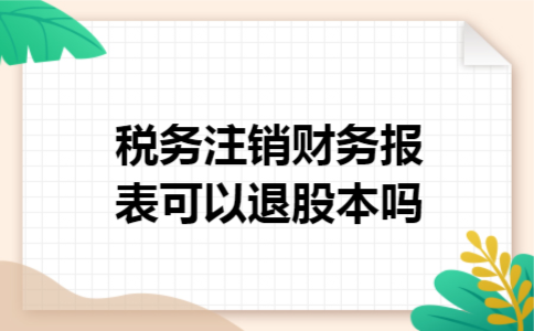 税务注销财务报表可以退股本吗