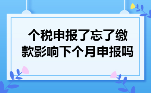个税申报了忘了缴款影响下个月申报吗