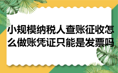 小规模纳税人查账征收怎么做账凭证只能是发票吗