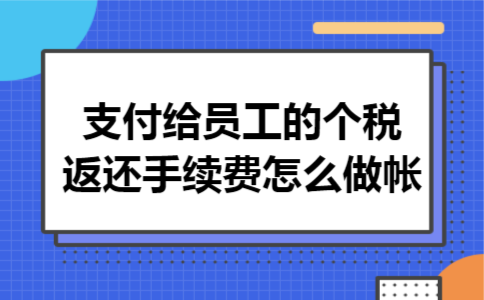 支付给员工的个税返还手续费怎么做帐 支付给员工的个税返还手续费怎么做帐