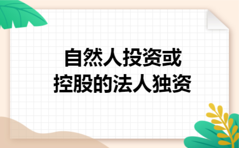 自然人投资或控股的法人独资 自然人投资或控股的法人独资