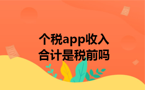 个税app收入合计是税前吗
